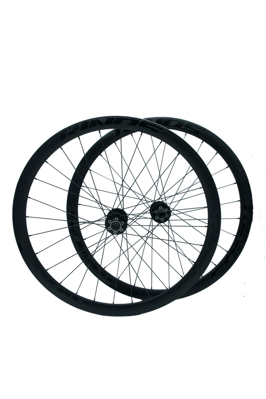 RINOS Road bike / Gravel bike aluminium wheels 28" with black spokes