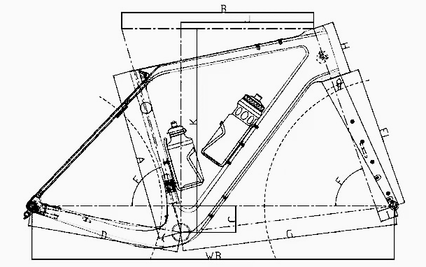 Gravel bike frame geometry diagram